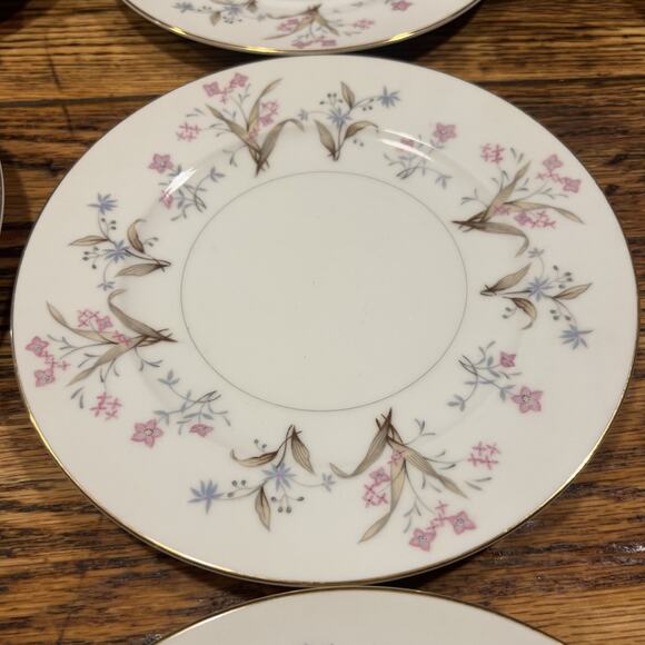 10 Vintage MEITO LUCILLE Salad Plates 1960s Japan Floral PRISTINE EXCELLENT Disc - Picture 7 of 15